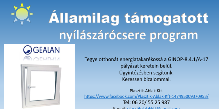 Pályázat energetikai korszerűsítésre