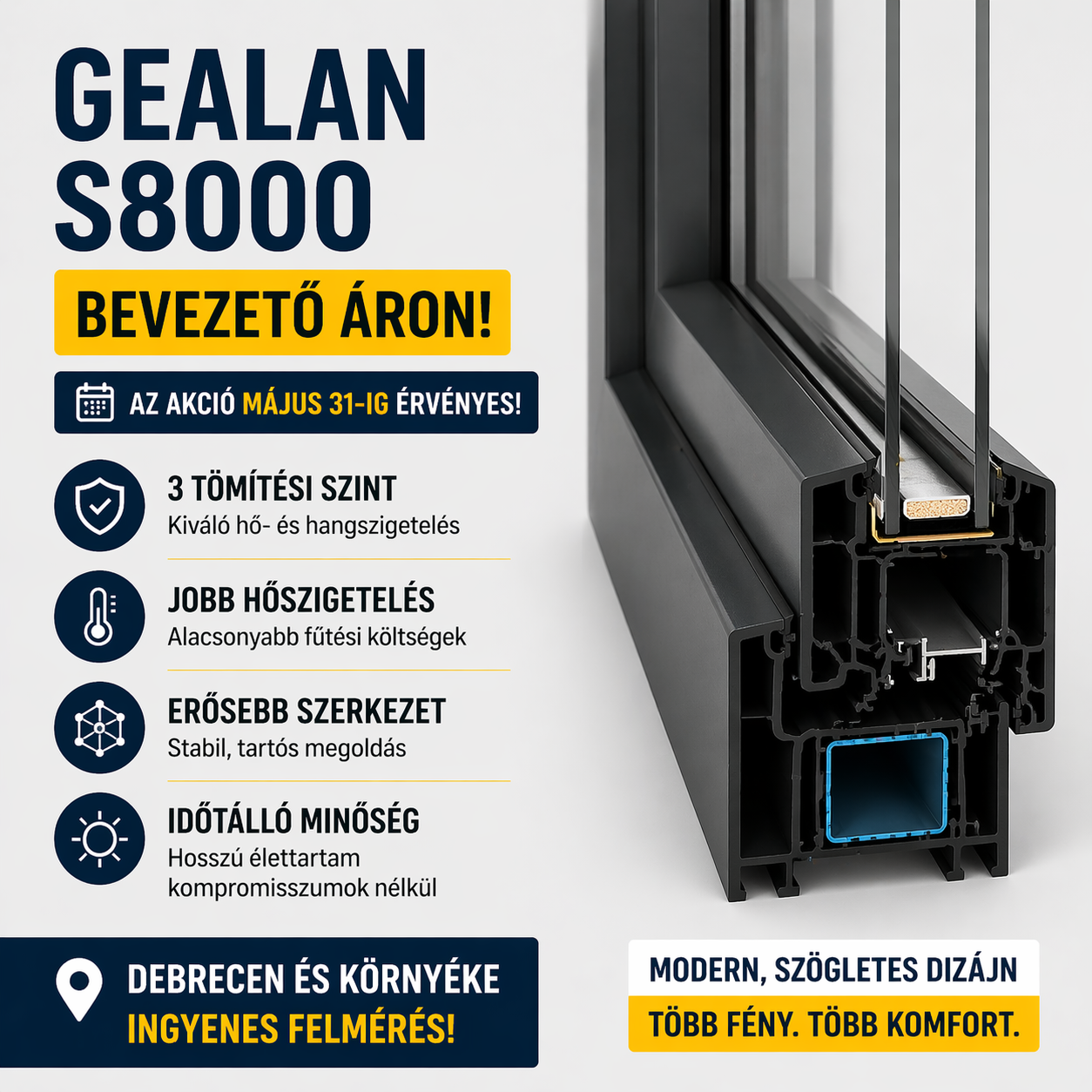 GEALAN S8000 profil metszet
